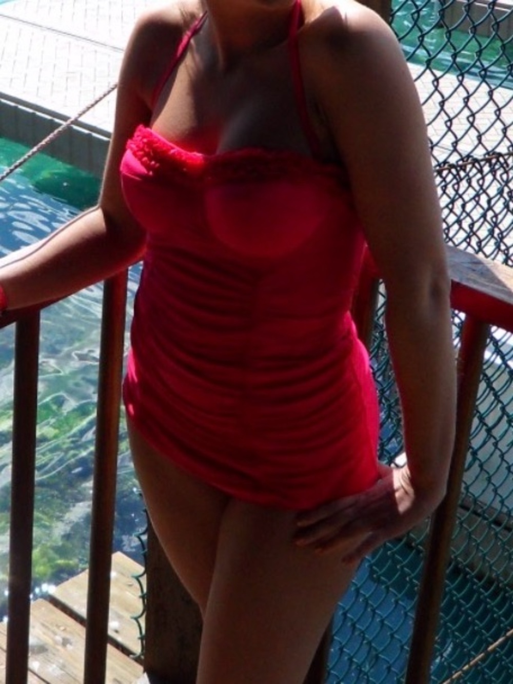 Jantzen Bright Pink Ruched Vintage One-Piece Swimsuit / Swimdress